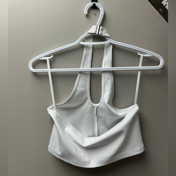 Sun•Deh Aritzia White Cropped Halter Top - Picture 2 of 4